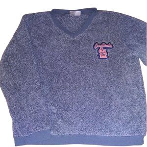 Concept Sports St. Louis Cardinals Baseball Soft Gray V Neck Sweatshirt Large